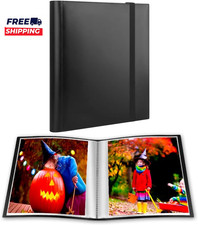 8X10 Photo Album Holds 68 Photos Art Portfolio Binder with Side-Loading Clear