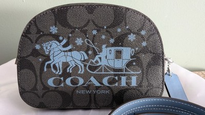Coach CN708 Mini Serena Blue Signature Canvas Horse and Sleigh
