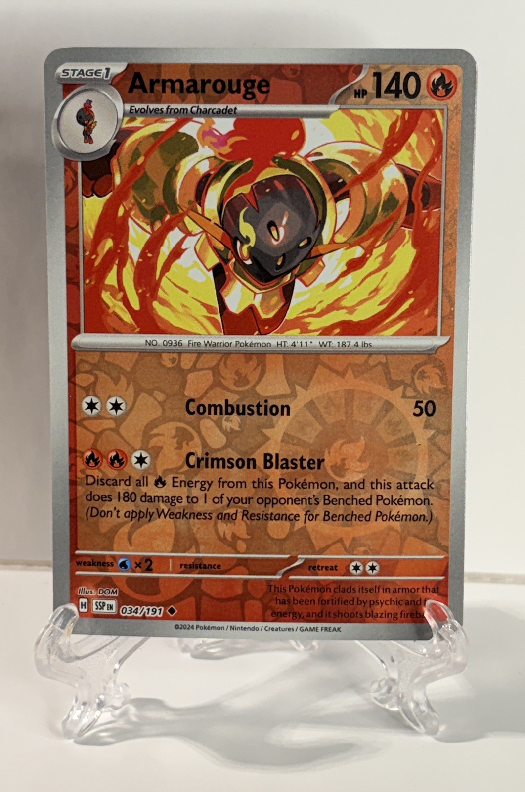 Armarouge SV08: Surging Sparks #034/191 Uncommon Reverse Holo Pokemon LP