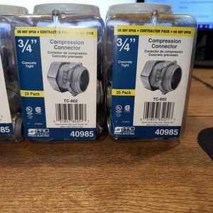 4 Pack (QTY 100 Total). Sigma TC-602 Pro Connex Compression Connector 3/4" 40985