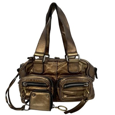 Chloe Betty Y2K Archive Leather Gold Double Pocket Handbag Auth