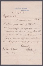 RUTHERFORD B. HAYES - AUTOGRAPH LETTER SIGNED 05/06/1877