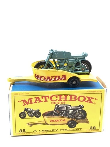 MATCHBOX LESNEY No. 38 Honda Motorcycle and Trailer w/Original Box
