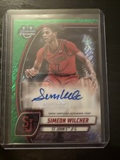 24-25 Bowm Univ Chr - Chrome Prospect Auto  Simeon Wilcher #71 Green Shim Refr
