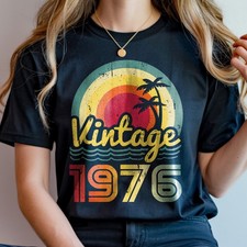 Vintage 1976 Shirt, 50th Birthday T-Shirt, Retro Milestone Bday Tee