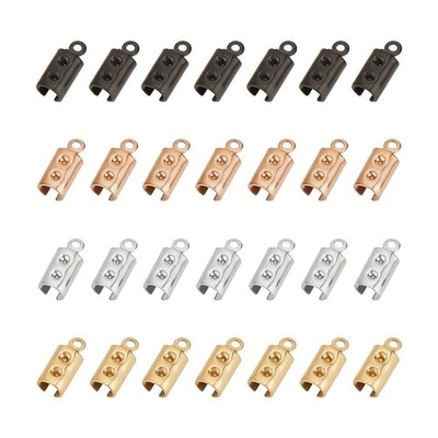 Ca. 40 Stück 4 Farben 3,5 mm klappbar Crimpen Stahlenden I...