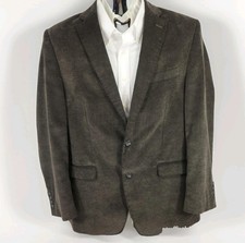 Chaps Corduroy Men's Sport Coat 42L Charcoal Blazer Suit Jacket Casual 2 Button