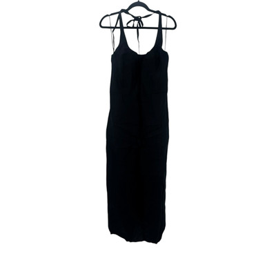 Reformation Yana Linen Midi Dress Halter Neck Sleeveless Black Size 12 NWT  | eBay