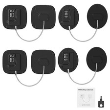 Refrigerator Lock 4Pcs,Combination Child Safety Cabinet Locks,Heavy Duty Baby...