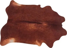 Vegan Cow Drum Mat 6' X 5.25' Betsy Red Brown