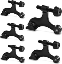 5 Pcs Hinge Pin Door Stopper Black Adjustable Tool-Free  Zinc Alloy with Rubbe