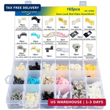 165pcs Door Lock Rod Clips Assortment for GM Ford Chrysler Toyota Mazda