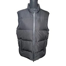 Theory Black Puffer Vest Down Insulation Full Zip Pockets  Medium