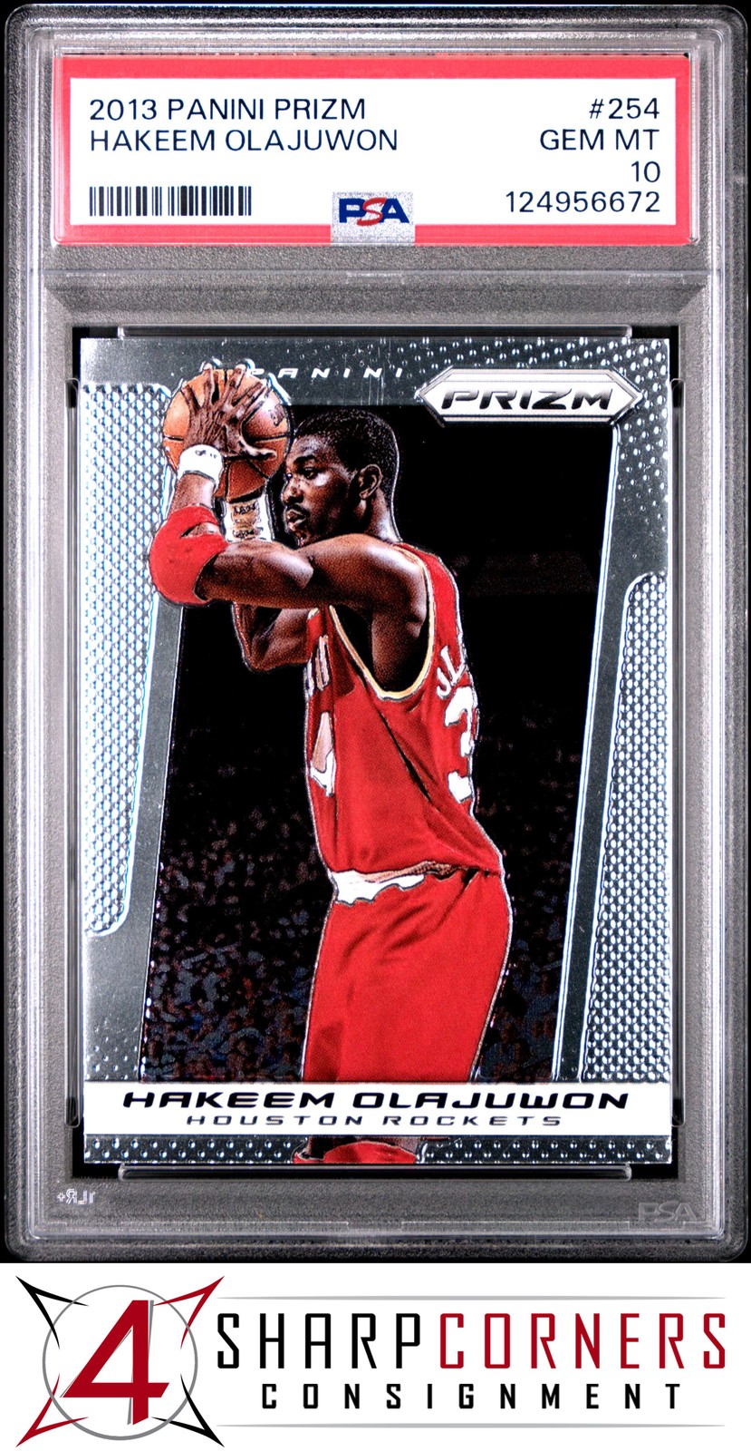 2013 PANINI PRIZM #254 HAKEEM OLAJUWON HOF PSA 10