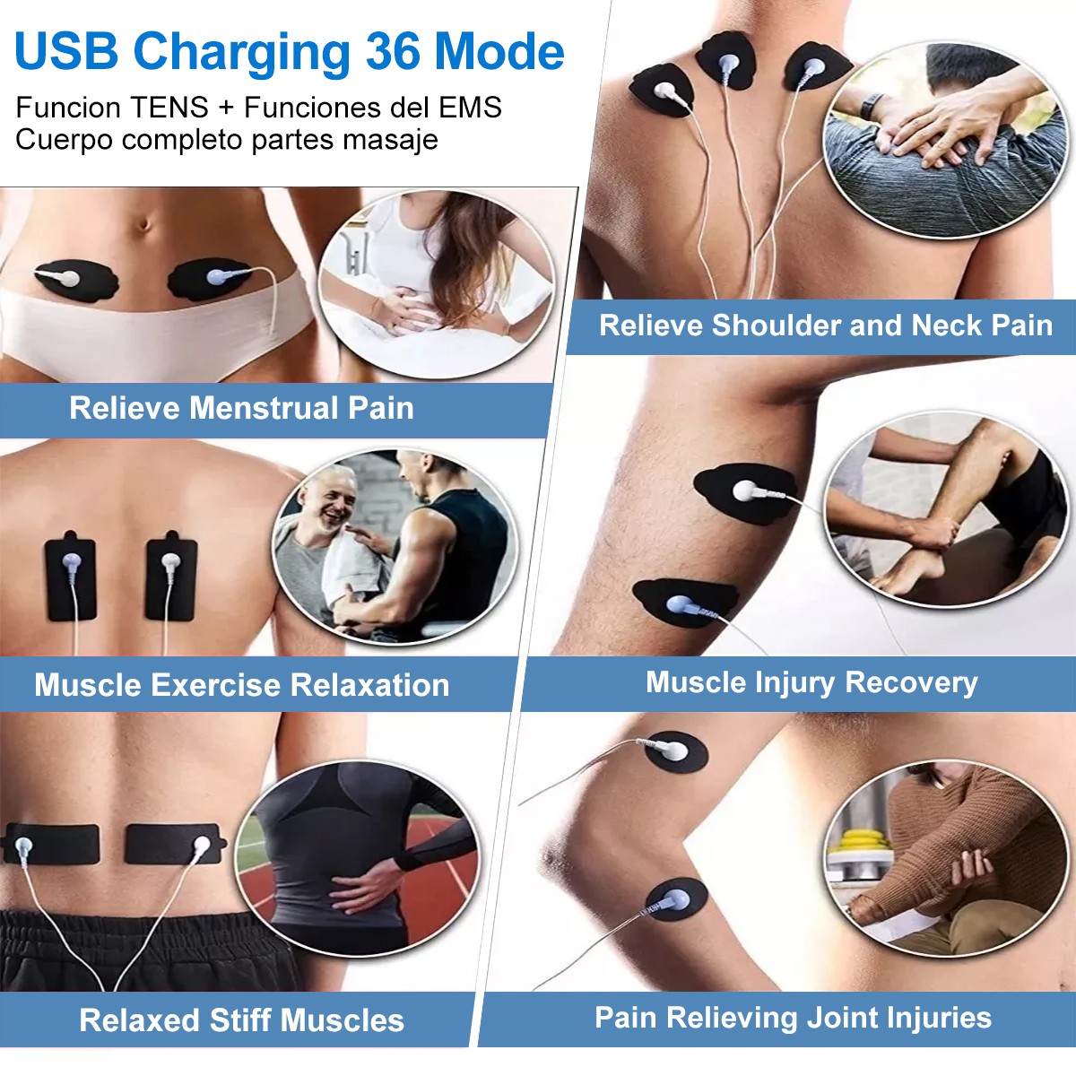 TENS EMS Elektro Reizstromgerät Stimulationsgerät Massage Gerät Muskelstimulator