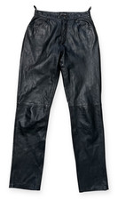Wilsons Leather Women  s Black High-Waist Straight Leg Pants Size 10 -90s Vintage