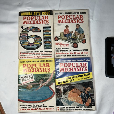 #ad Vintage Popular Mechanics Magazines January February April And July 1961 $15.00