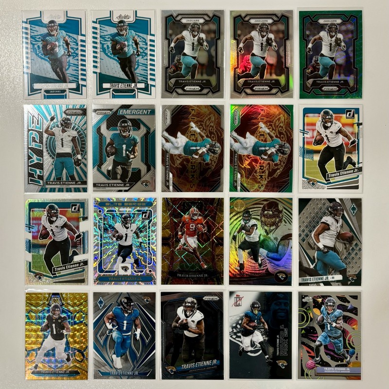 Travis Etienne Jr LOT OF 20! Prizm Silver Green Wave Die Cut Yellow Reactive +++