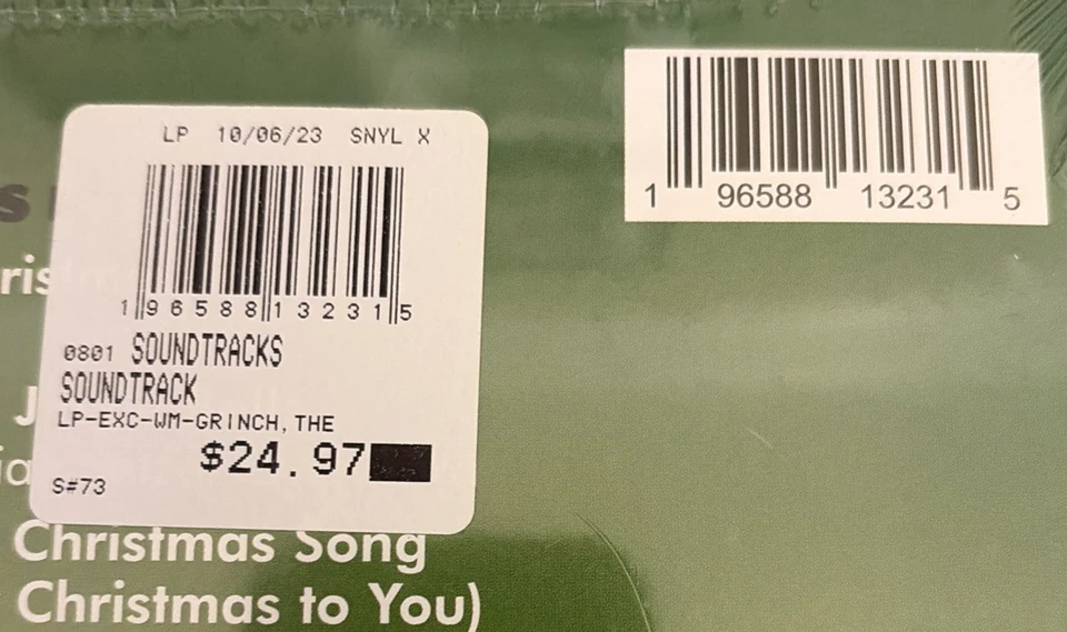 Dr. Seuss' The Grinch Motion Picture Soundtrack Vinyl Record Red Vinyl Sealed - Image 3 of 3