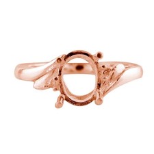 925 Sterling Silver 7x9mm Oval Semi Mount Three-Stone Ring For Engagement Ring