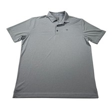 Callaway Opti-Dri Performance Golf Polo Shirt Gray Striped SS Men's Large EUC