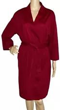 Sioro Belted Robe Womens Large Burgundy cotton knit belt housecoat bath pockets