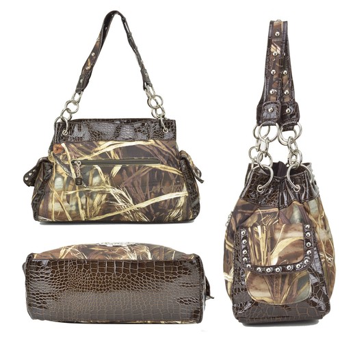 Women Fashion Handbags Camouflage Shoulder Purses Ladies Medium Travel Hobo Bag  - Picture 13 of 16