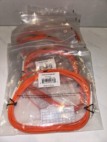 3 Meter Fiber Optic Cable LC-LC-MM-03 Duplex Orange, LOT Of 7 | eBay