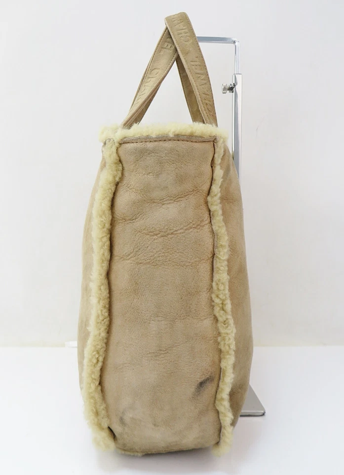 Auténtico bolso de mano Chanel marrón gamuza y lana #54459 Foto 4 de 4