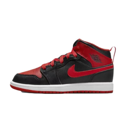 Jordan バスケットボールシューズ ブラック/レッド AIR Jordan AJ1 Mid Black (PS) Shoes DQ8424-060 | eBay