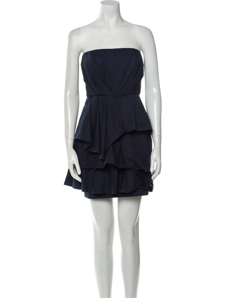 alice and olivia blue strapless dress MILLA LACE MAXI DRESS in MIDNIGHT BLUE