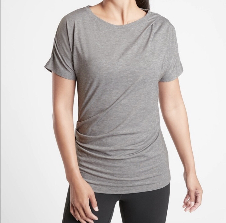 ATHLETA Threadlight Top Gray Asymmetrical Modal S… - image 3