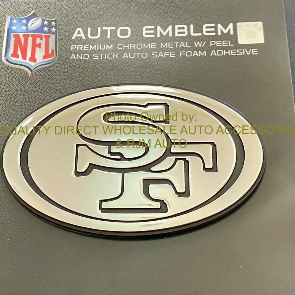 San Francisco 49ers Premium Solid Metal Logo Car Truck Emblem Decal Chrome Auto - Image 4 of 4