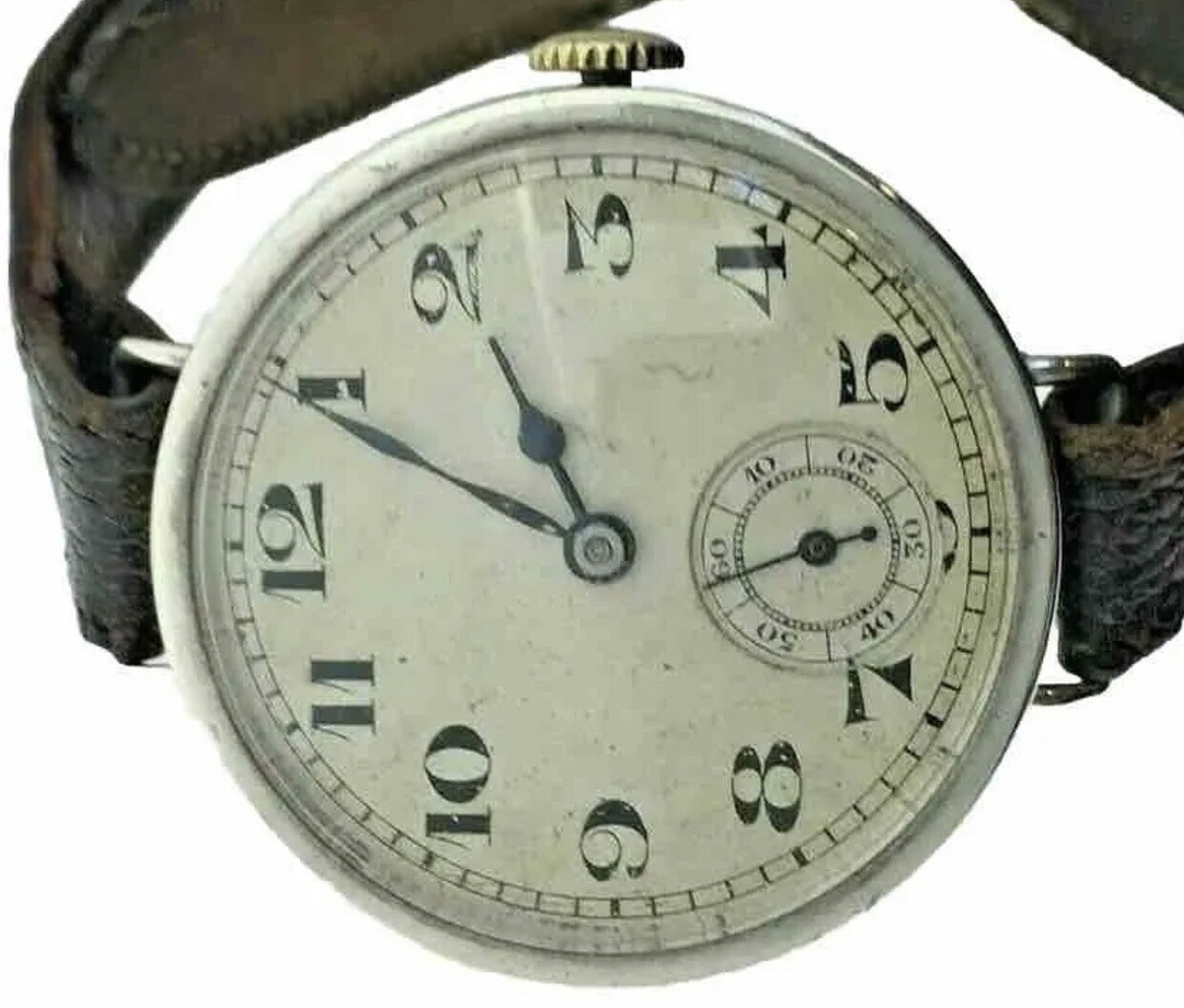 🔥RARE Luxury Officer Trench Watch 1930 Sterling Silver WW1