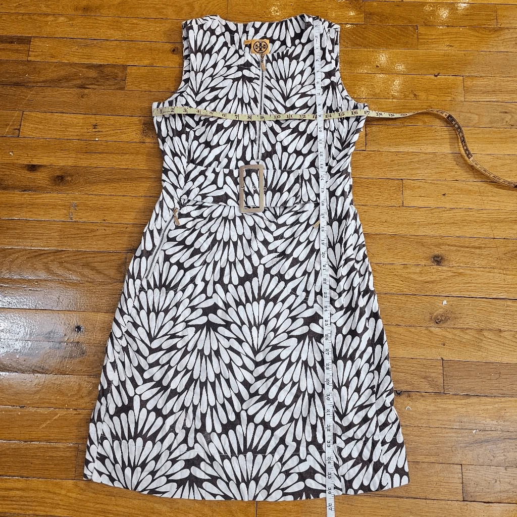 Abito tubino Tory Burch taglia 6 lino cotone senza maniche lavoro carriera