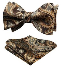 Bow Ties for Men Paisley Bowties Mens Self Tie Bow Tie and One Size A4-gold