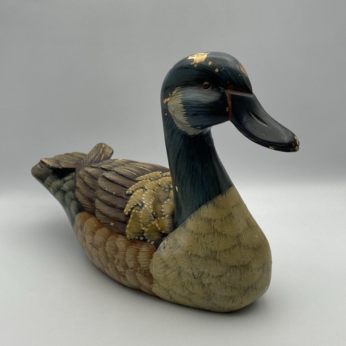 Vintage Wooden Mallard Duck Decoy Hand Carved Painted Highly Detailed Life Size - Picture 4 of 20