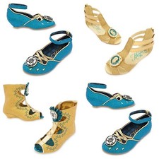 Disney Store Merida Costume Shoes Dress Up Brave Princess Gold Glitter Green NEW