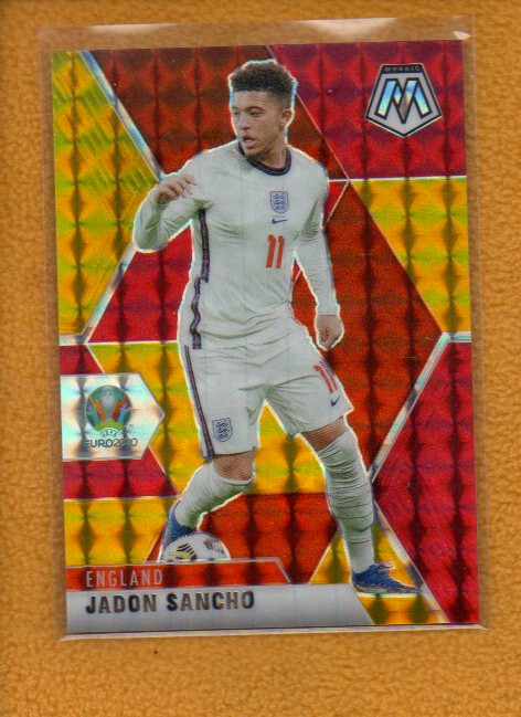 Jadon Sancho 2021 Panini Mosaic UEFA Euro 2020 Choice Red & Gold Prizm #110 /88