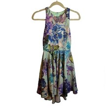 ASOS METALLIC FLORAL FIT & FLARE DRESS WOMENS SIZE 2