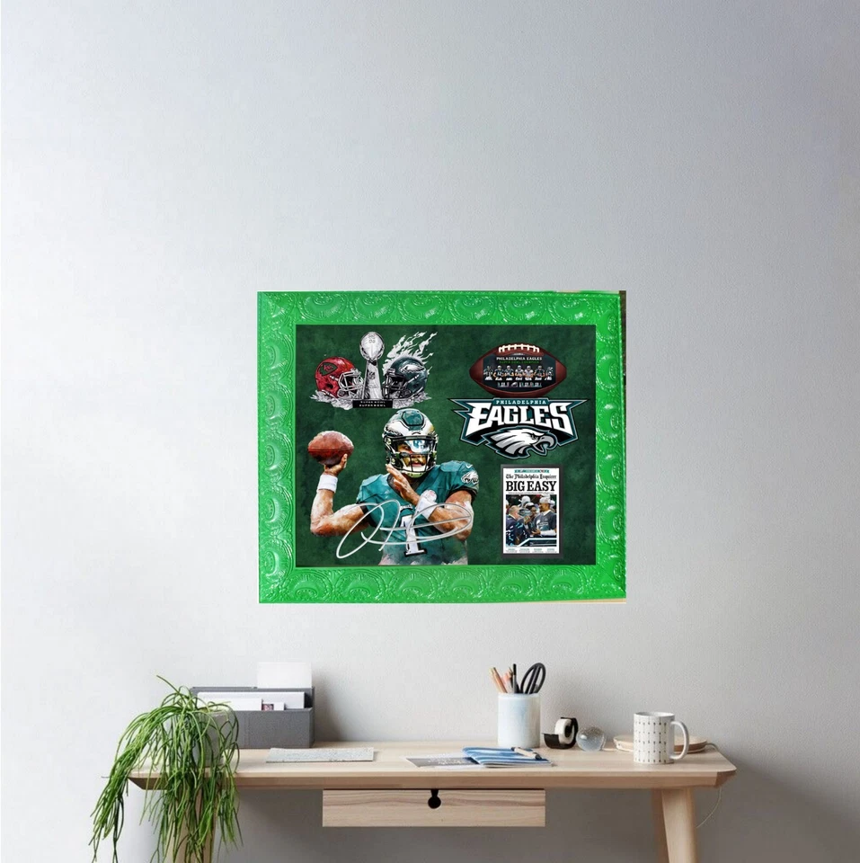 Philadelphia Eagles 2025 vitória no campeonato do Super Bowl emoldurado 16x20 - Imagem 2 de 3