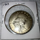 1963 US Benjamin Franklin Liberty Bell Half Dollar Silver