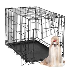 Title: Basics Double Door Dog Crate With Divider Panel  Plastic Leak-Proof Pan