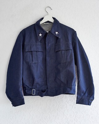ジャケット・アウター Italian military denim jacket vintage Vintage Italian Navy Military Denim Jacket, Battledress deadstock