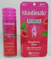 SKINTIMATE Moisturizing Shave Gel Raspberry Rain 4-Ct Razor Pack Smooth Glide