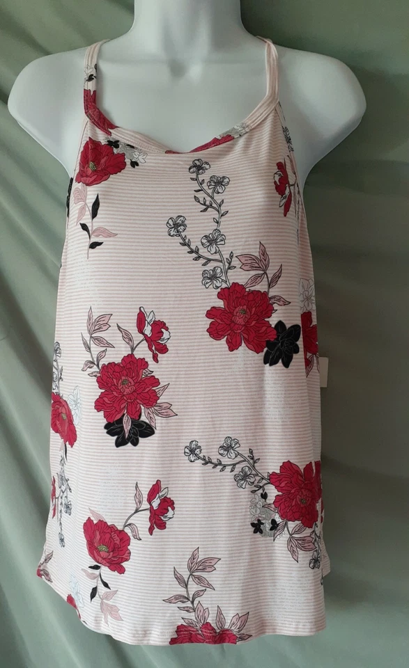 Conjunto de Pijama Flora Nikrooz Rosa Floral Pantalones Cortos Sin Mangas Top Grande 44" BUSTO Foto 3 de 4