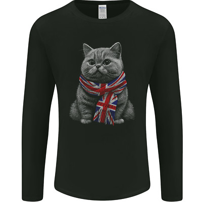 A Cat con Una Union Jack Sciarpa Gran Bretagna Uomo Maniche
