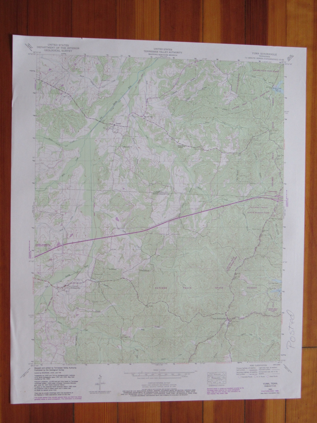 Yuma Tennessee 1987 Original Vintage USGS Topo Map eBay