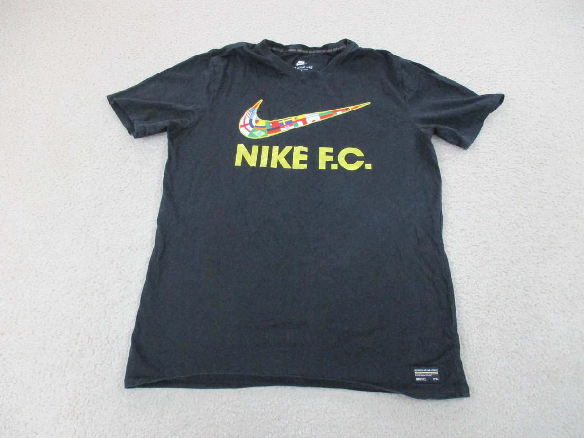 Black nike shirt 2025 with yellow swoosh