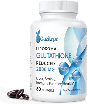 liposomal glutathione reduced 2000mg Liposomal Glutathione 2000mg 60 Softgels Antioxidant Support